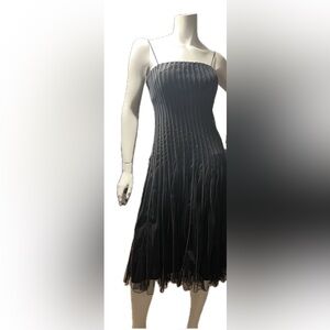 JS Collection Elegant Black Pleated sleeveless strapless Dress